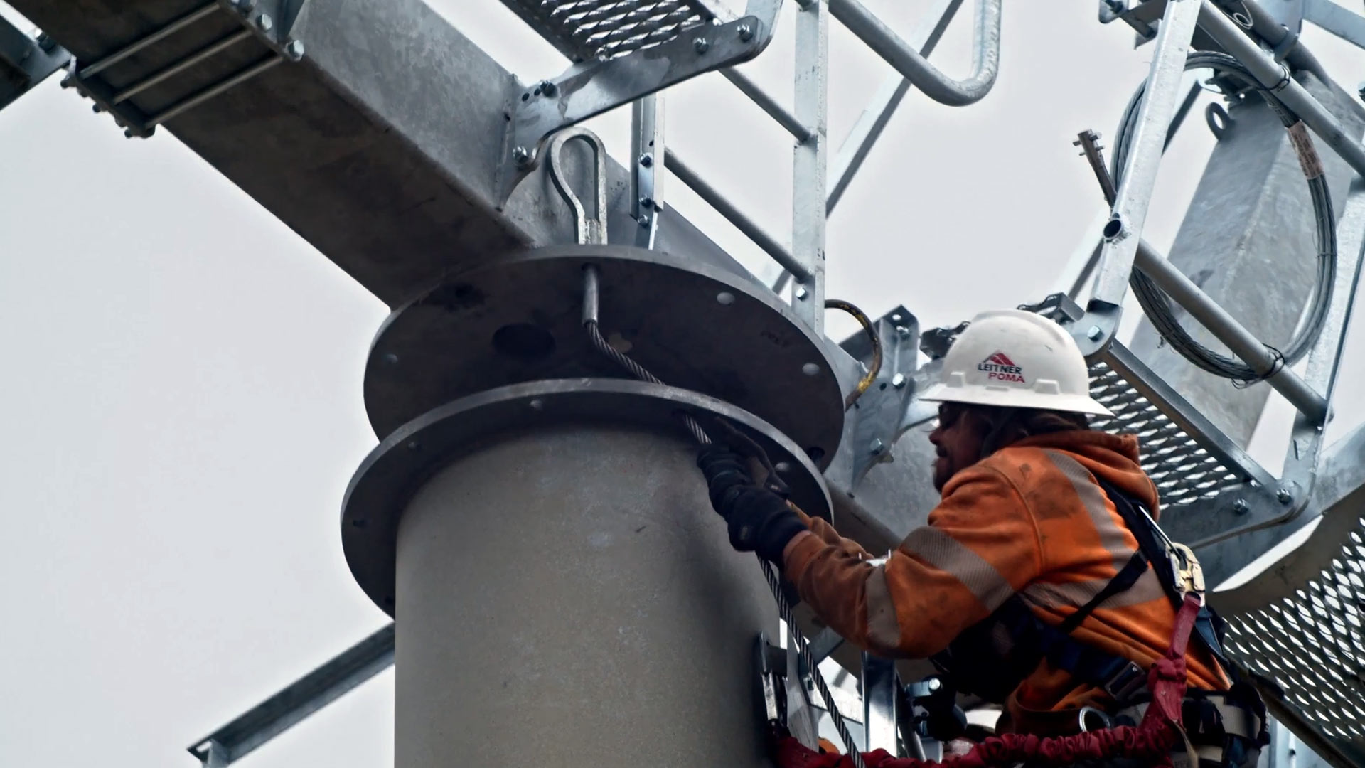 Installation of chairlifts at new Wasatch Peaks Ranch in Utah
